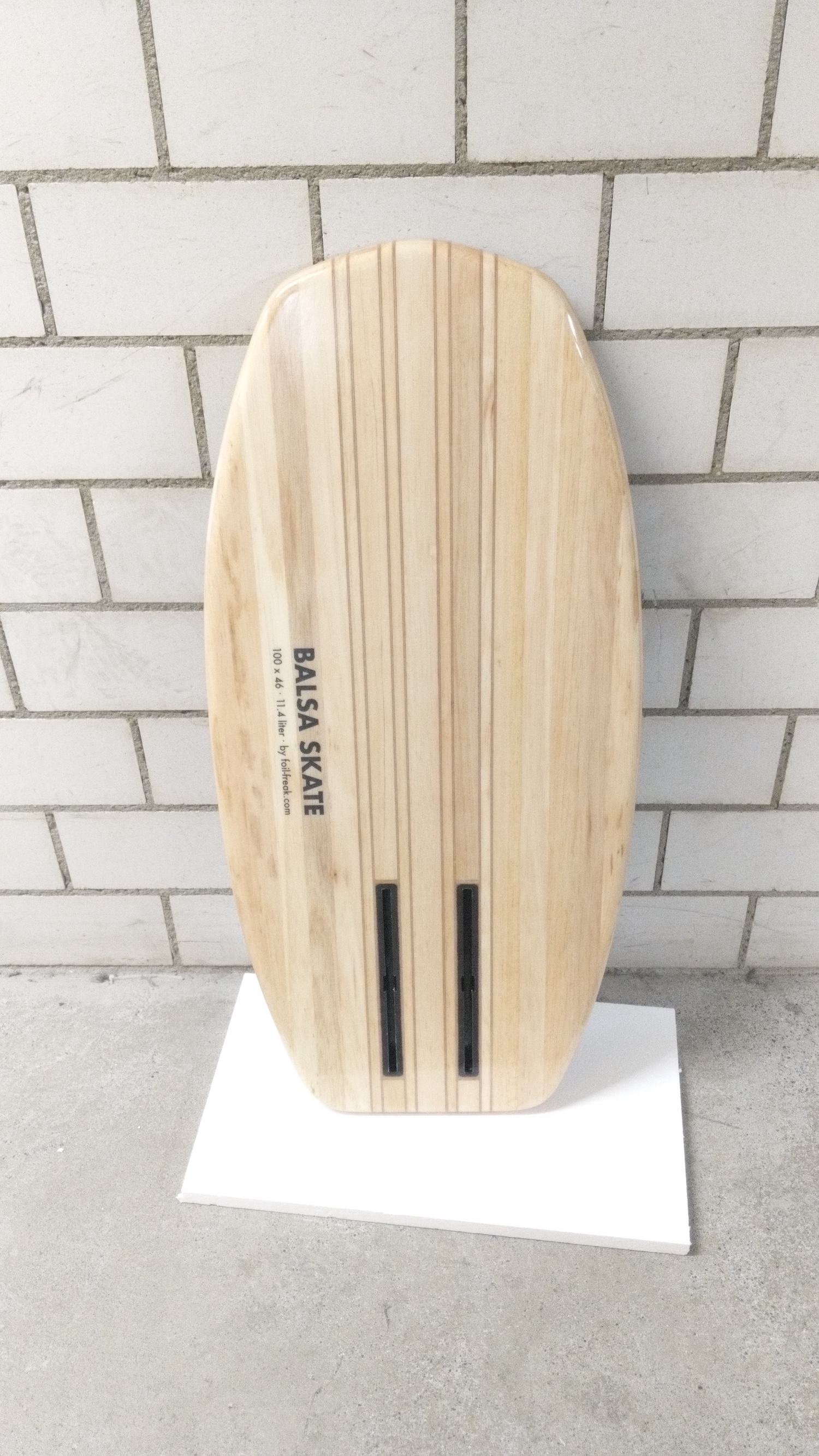 Finished Balsa Skate Foil Board Bottom